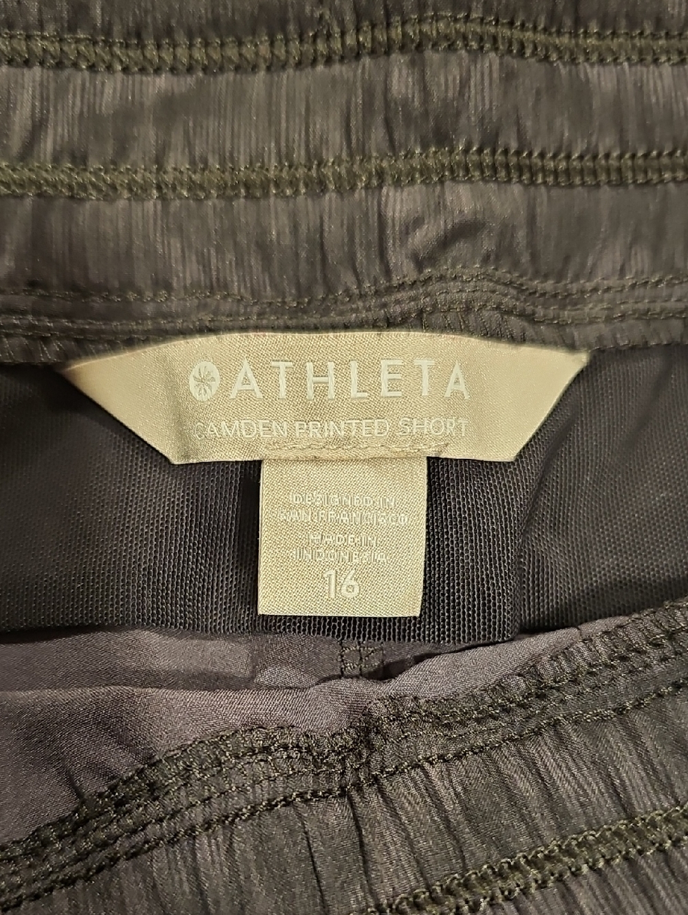 Athleta Black Camden Printed Athletic Short; 5" Inseam; Size 16; EUC - Picture 6 of 9